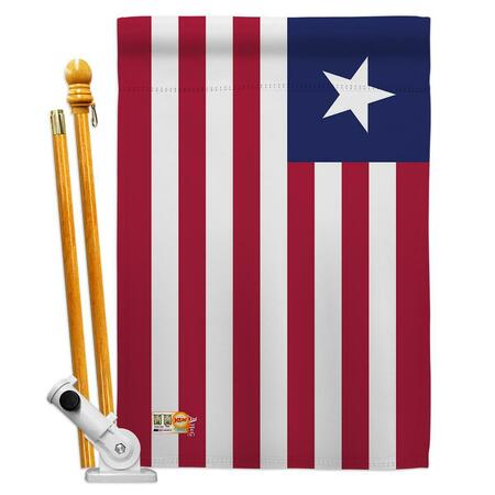 COSA 28 x 40 in. Liberia Flags of the World Nationality Impressions Decorative Vertical House Flag Set CO4132789